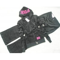 Juicy Couture Tracksuits 86 PINK Velour Hoodie Ash Black Juicy Couture Tracksuits 86 PINK Velour Hoodie Ash Black